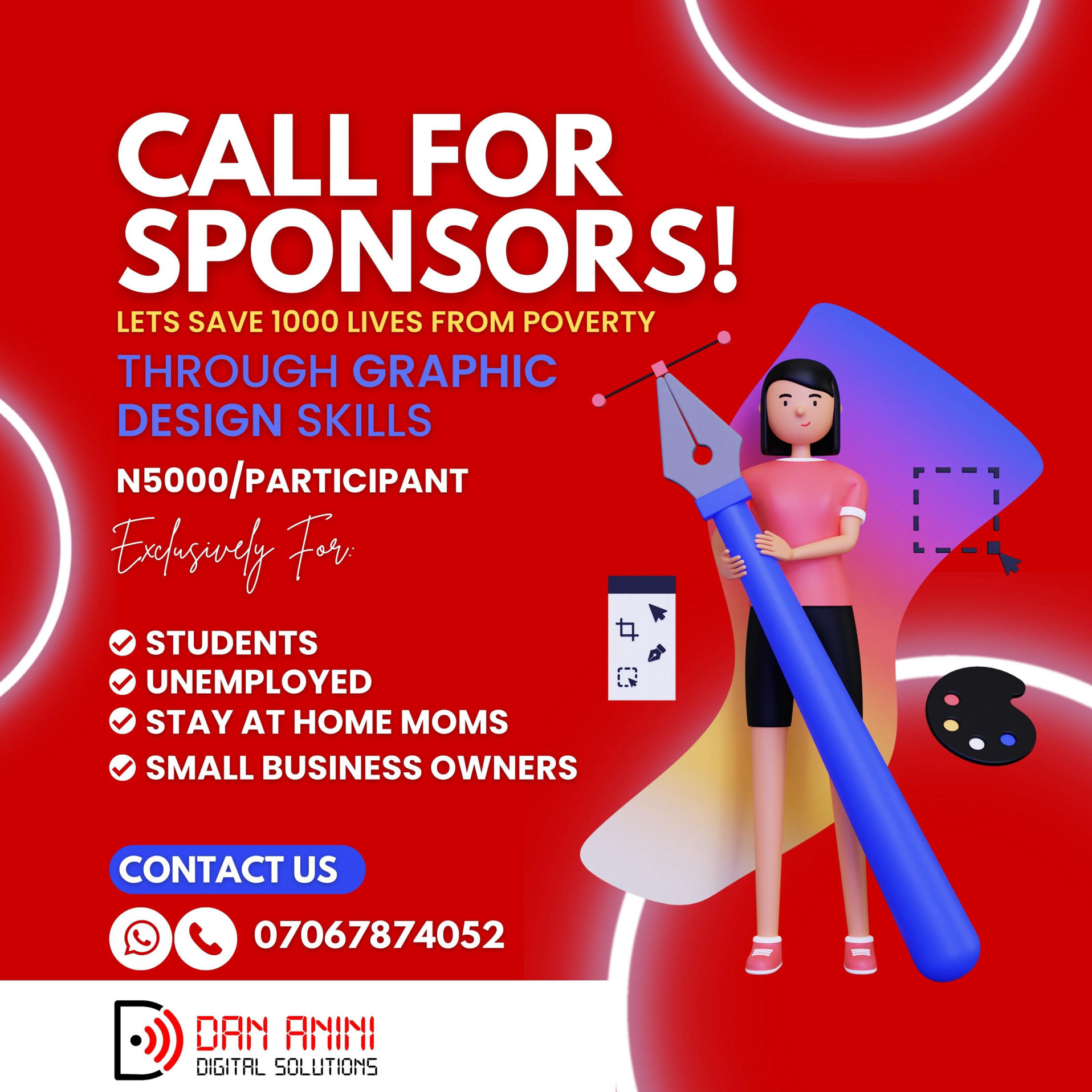 Flier for Sponsor, Graphic Design , Dan Anini Digital Solutions